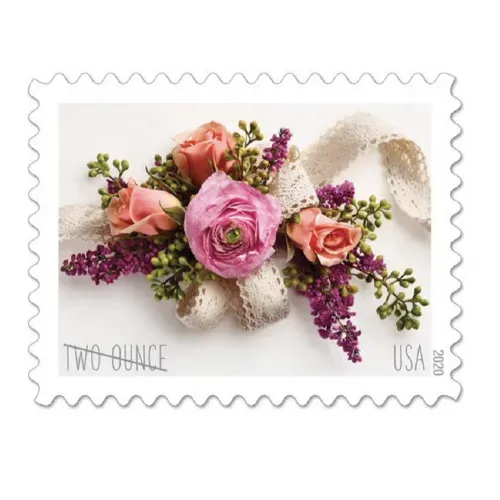 Garden Corsage 2020 - 5 Sheets 100 Pcs Unused Stamps for Mailing